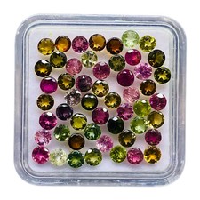 50 Stück Natürlich Multi Turmalin 3mm Rund Schliff Lose Edelsteine 6.08 Cts Lot