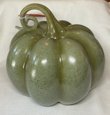 MARTHA STEWART PUMPKIN GREEN STEM 9 x 9 1/2  INCHES NWT