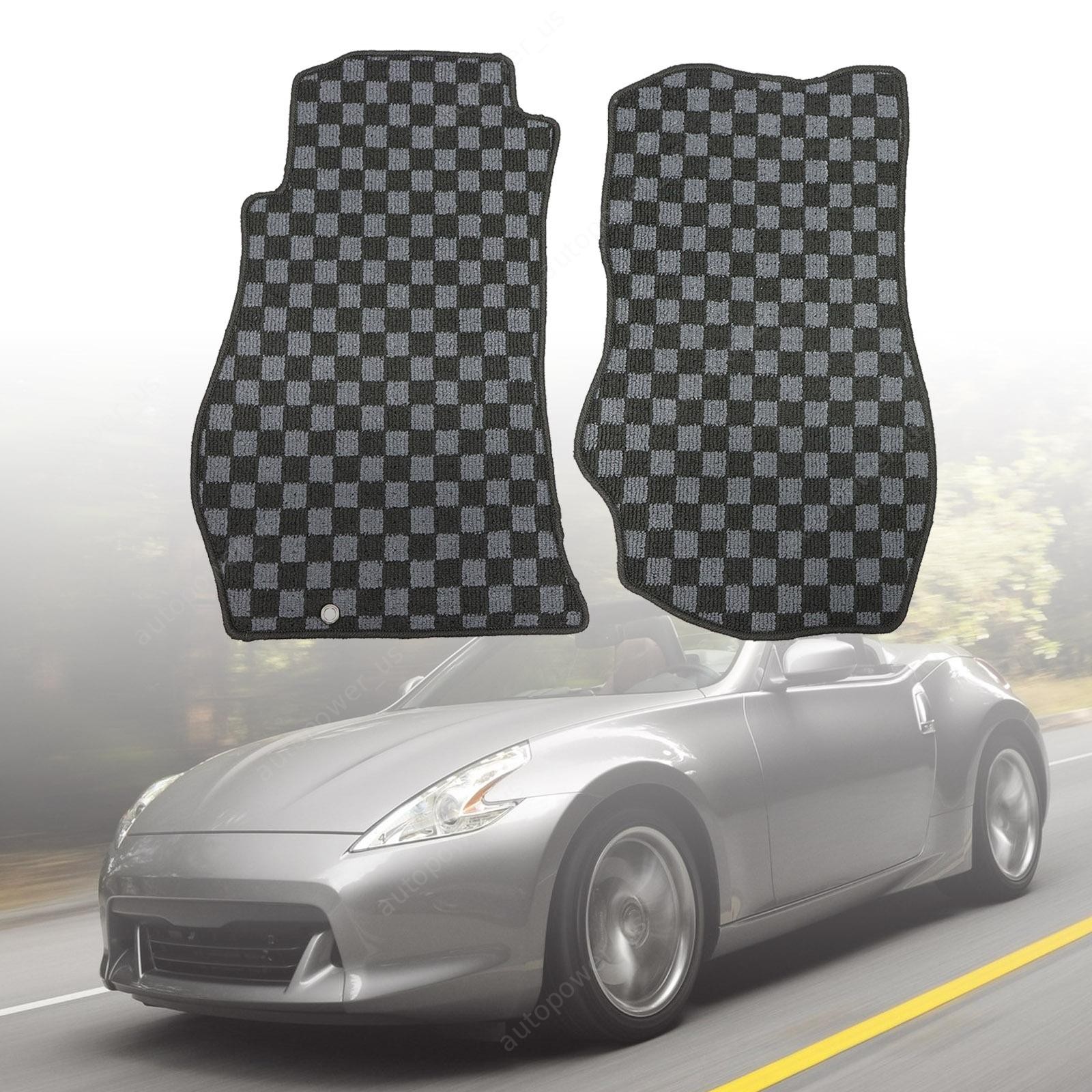 Fits 2003-2009 Nissan 350Z 2-Seat Checkered Flag Floor Mats Carpet Waterproof