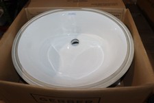 Gerber 12-780 Luxoval Undermount Bathroom Sink, 8-1/4"x19-1/2"x15-1/8" White NIB