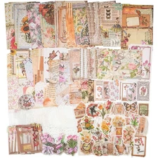 Knaid 200 Pieces Vintage Ephemera Bundle Junk Journal Kit Scrapbook