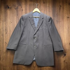 Vintage Mani Giorgio Armani Mens 42L Wool Blazer Blue Gray Microdot Sport Coats