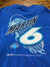 Vintage Mark Martin Viagra Racing 6 Blue SHIRT XL NASCAR Y2K