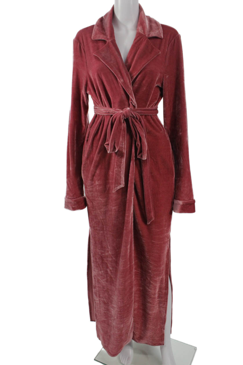 Lovers + Friends Women's Long Sleeves Tie Waist Robe Pink Size MFree Shipping in US $100+ Orders | $6.95 Orders Below