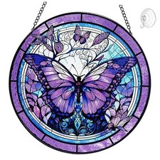 Suncatcher Stained Glass Window Hanging - 8  Handmade Stained Glass Butterfly