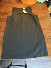 Nine West Womens XL Black Sleeveless Shift Dress Back Zip NWT Career Classic