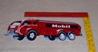 VINTAGE MOBIL MOBILGAS TANKER TRUCK 14" METAL SERVICE STATION GASOLINE OIL SIGN!
