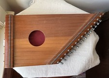 Vtg Zither Lap Harp handmade 15x7  