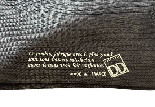 Vintage Dore Luxury Navy Socks Made In France 100% Scottish Lisle Large 10.5-12 - Imagen 3 de 8