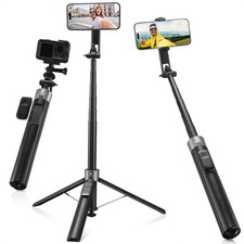 K F CONCEPT 72" Tripod for iPhone 3 in 1 Magnetic Clip Selfie Stick w/ Remote