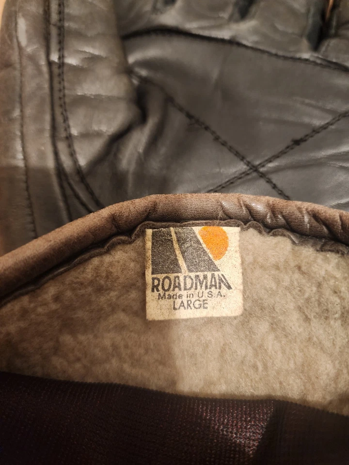 Guantes de motociclista estilo cuero Roadman vintage grandes marrón/beige hechos en EE. UU. Foto 4 de 4