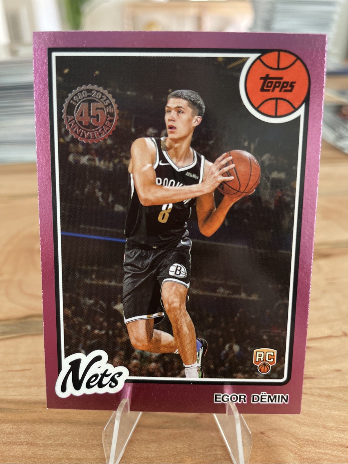 2025-26 Topps 1980-81 Topps Pink #80BK-55 Egor Demin RC Rookie Nets