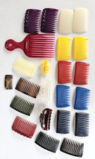 Side Hair Combs Plastic Lot of 20 Vintage Colorful Brown With Hair Pick  Clips