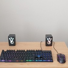 Bto Gaming Wired Keyboard and Mouse Bundle RGB Illuminated QWERTY English