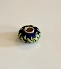 Trollbeads Neon Petals On Blue Glass Bead 22B