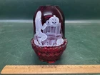 Fenton Halloween Scene Pumpkin Fairy Lamp Ruby Cranberry Glass