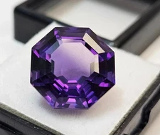 Natural Certified Purple Color Amethyst Hexagon Shape 10.12 Ct+ Loose Gemstone