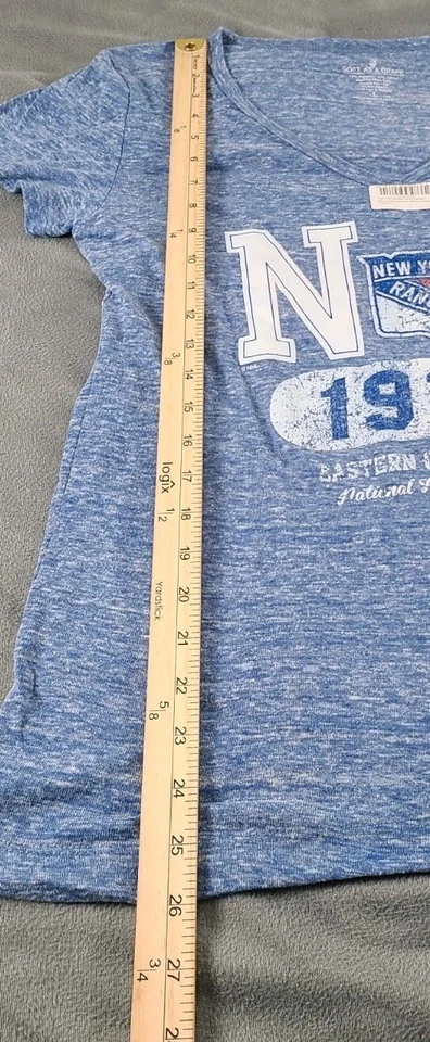 New York Rangers X Soft As A Grape Para Mujer Azul Ligero S/S Cuello en V T Talla L Foto 4 de 4