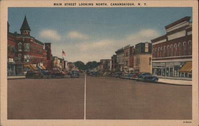 #ad #ad Main Street Looking NorthCanandaiguaNY 1952 Lodi Helen BowenTecumsehMI $9.99