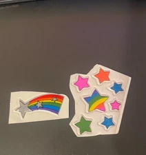 Vintage 1980s 2 Puffy Star Stickers