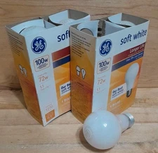 2[4packs]: GENERAL ELECTRIC 100Watt  Soft White Light Bulb A19 ENERGY SAVING!!