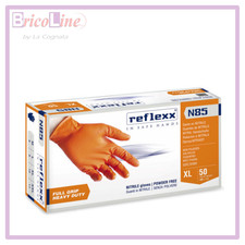 GUANTI MONOUSO NITRILE ARANCIO GRIP REFLEXX N85 CF/PZ.50