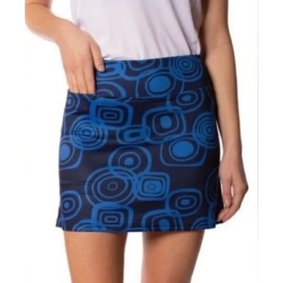 Golfiniti Women's A-Line Skort Small Blue Eager Eyes Print Golf Tennis Pull on