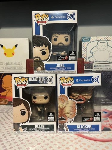 Funko Pop! The Last Of Us Lot of 3 Ellie #601 Joel #620 Clicker #631 RARE