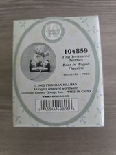 Cherished Teddies TINY TREASURED TEDDIES   Bear In WAGON 104859 Miniature