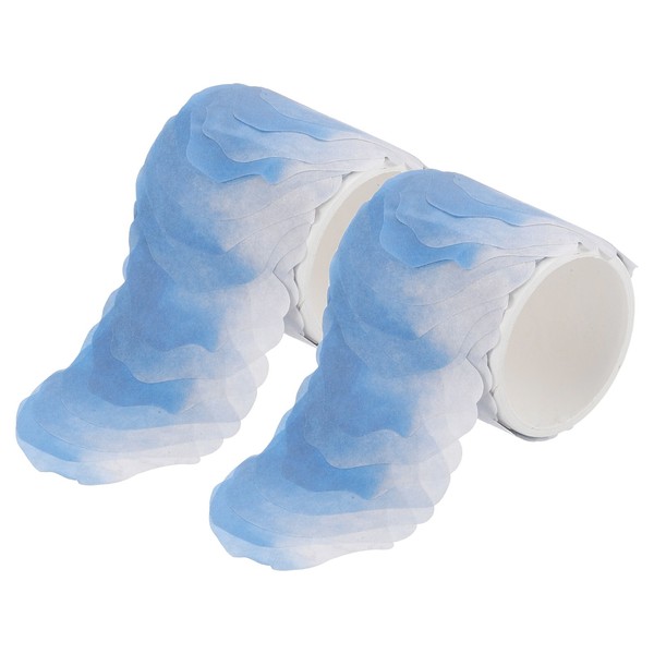 2 Rollen Blumen-Washi-Klebeband, Dekoratives Band In Himmelblau FüR Diy-image