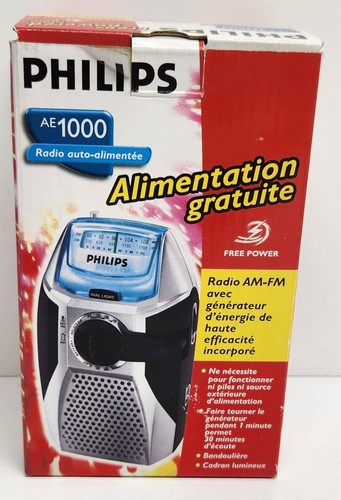 VTG Philips AE1000 Portable Radio AM FM Self Powered Diaster Prep Rechargeable
