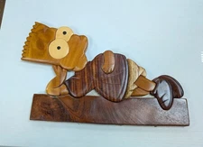 Vintage Bart Simpson Lying Down - The Simpsons - Wood Art Wall Hanging Intarsia