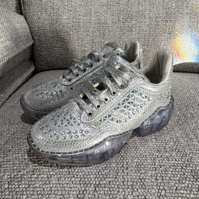 le silla silver geometric low top breathable lace up unisex athletic sneaker