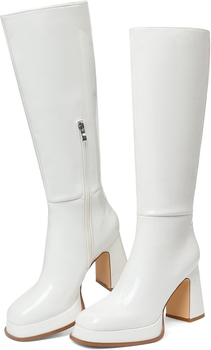 Platform Knee High Square Toe Fashion Fall Goth Tall Long Boots