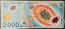 1999 ROMANIA PAPER MONEY - 2,000 LEI BANKNOTE!