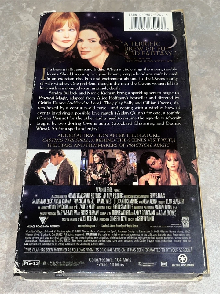 PRACTICAL MAGIC  (VHS, 1998) Sandra Bullock, Nicole Kidman  ***TESTED*** - Image 3 of 4