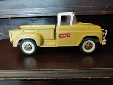 Vintage Buddy L Yellow Pressed Steel Pickup Truck 12.75" Spring Suspension