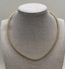 925 Sterling Silver  Elegant  Gold Plated Choker Necklace With Magnetic Clasp