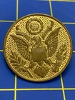 WW1 US Army Military 1920s Gilt Enlisted Hat Cap Badge Pin Insignia