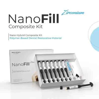 Waldent NanoFill Light Cure Radiopaque Zirconium Composite Kit 7 x 4g Syr.
