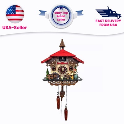 Black Forest cuckoo clock made in Germany - battery-operated movement - uses ''C''