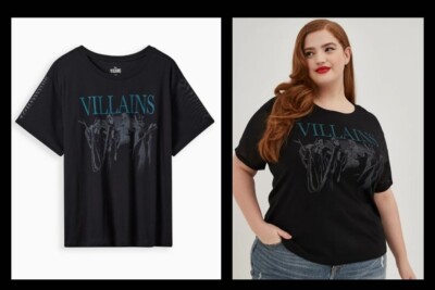 Torrid Disney Villains Graphic Mesh Sleeve Top Plus-size 18-20 NWT