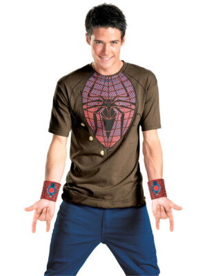 The Amazing Spider-Man T-Shirt Web-Slinger Men's XL 42-46 Costume Kit