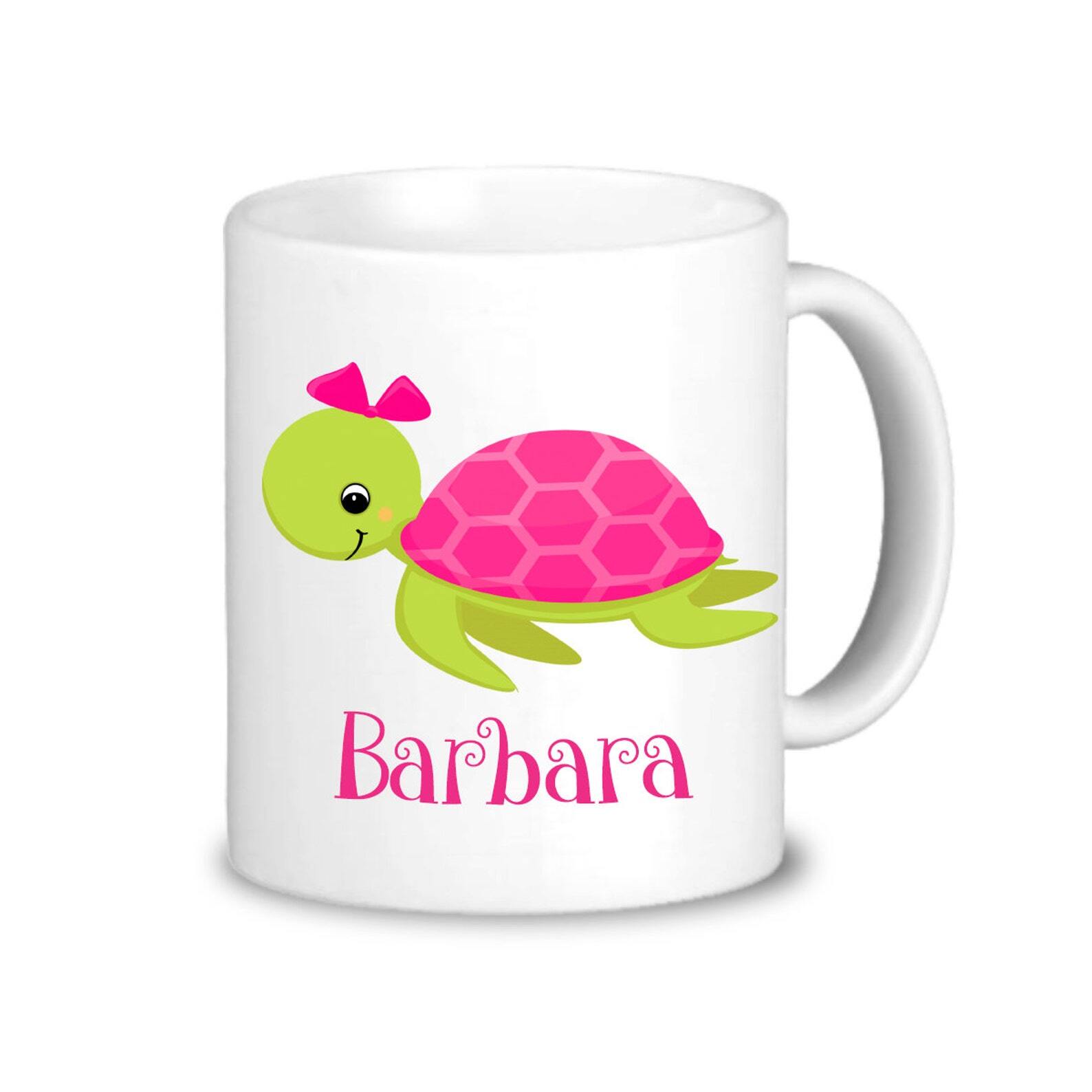Personalized Ocean Mug Pink Sea Turtle Drinkware Cup You Pick Ocean Sea Animal