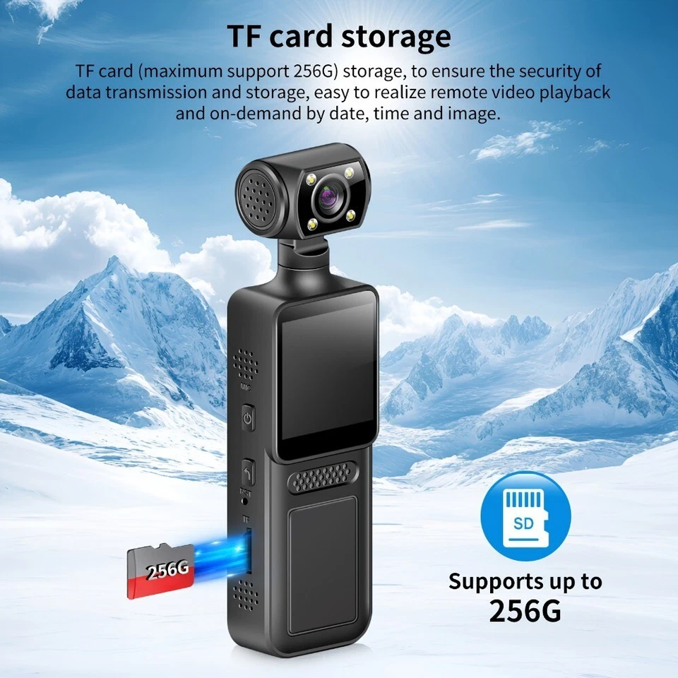 4k Ultra HD Wearable Handheld Night Vision Action Camera with Rotating Lens - Image 2 of 4