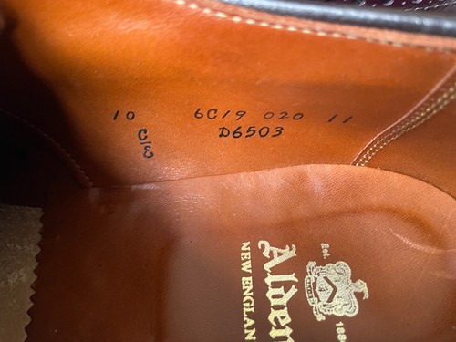 Alden Farbe 8 Horween Shell Cordovan Budapester Derby D6503 Größe 10 E 950 $ - Bild 9 von 10