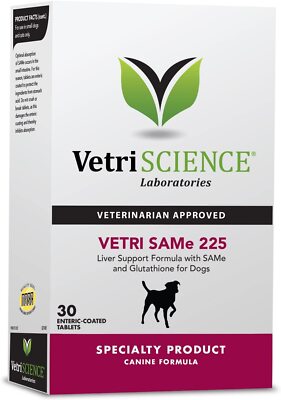canine glutathione VetriSCIENCE Laboratories Vetri Same Liver Support Supplement for Dogs 225mg 30 for sale online Glpt3 Peptide Dose Units