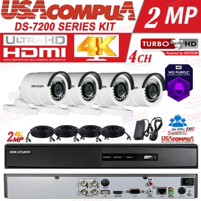 Original  4 Cameras Security System CCTV 4CH Turbo HD 1080P (1TB HDD)