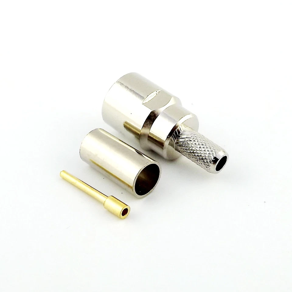 10x FME Male Plug Straight Crimp for RG58 RG142 RG400 LMR195 Cable RF Connector - Image 2 of 4