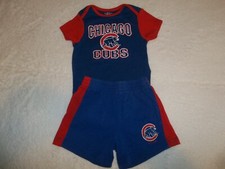 MINT Chicago Cubs MLB Authentic 2-Piece Outfit Shirt  Shorts INFANT 12-18M